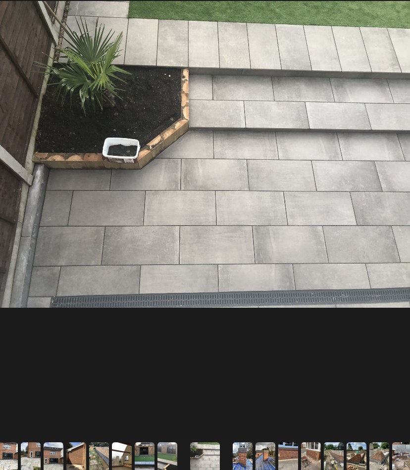 Paving & raised planter